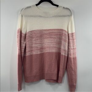 Pink and Cream colorblock Sweater